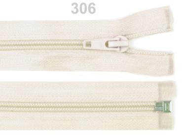 Reißverschluss spiralförmig 5 mm, 30 cm für Jacken, teilbar, Creme
